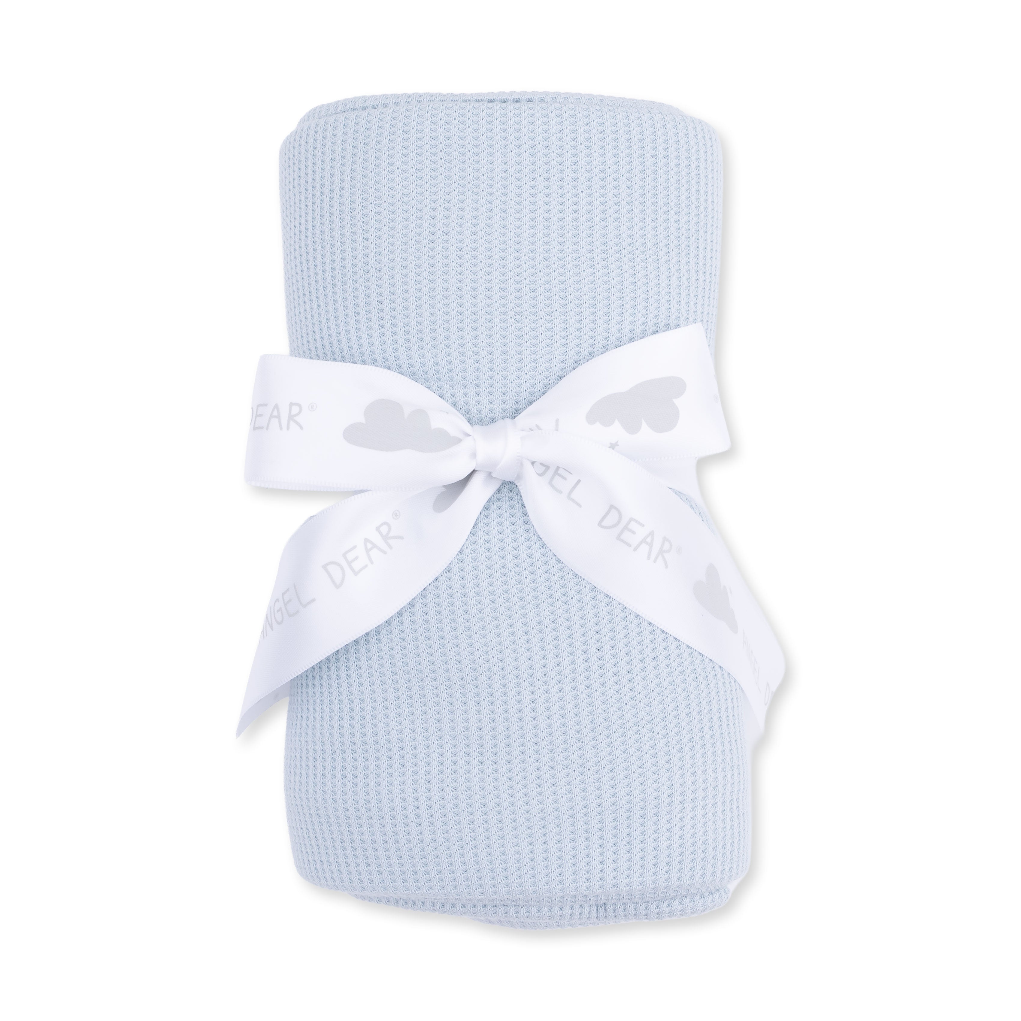 Angel Dear Solid Baby Blue Swaddle Blanket