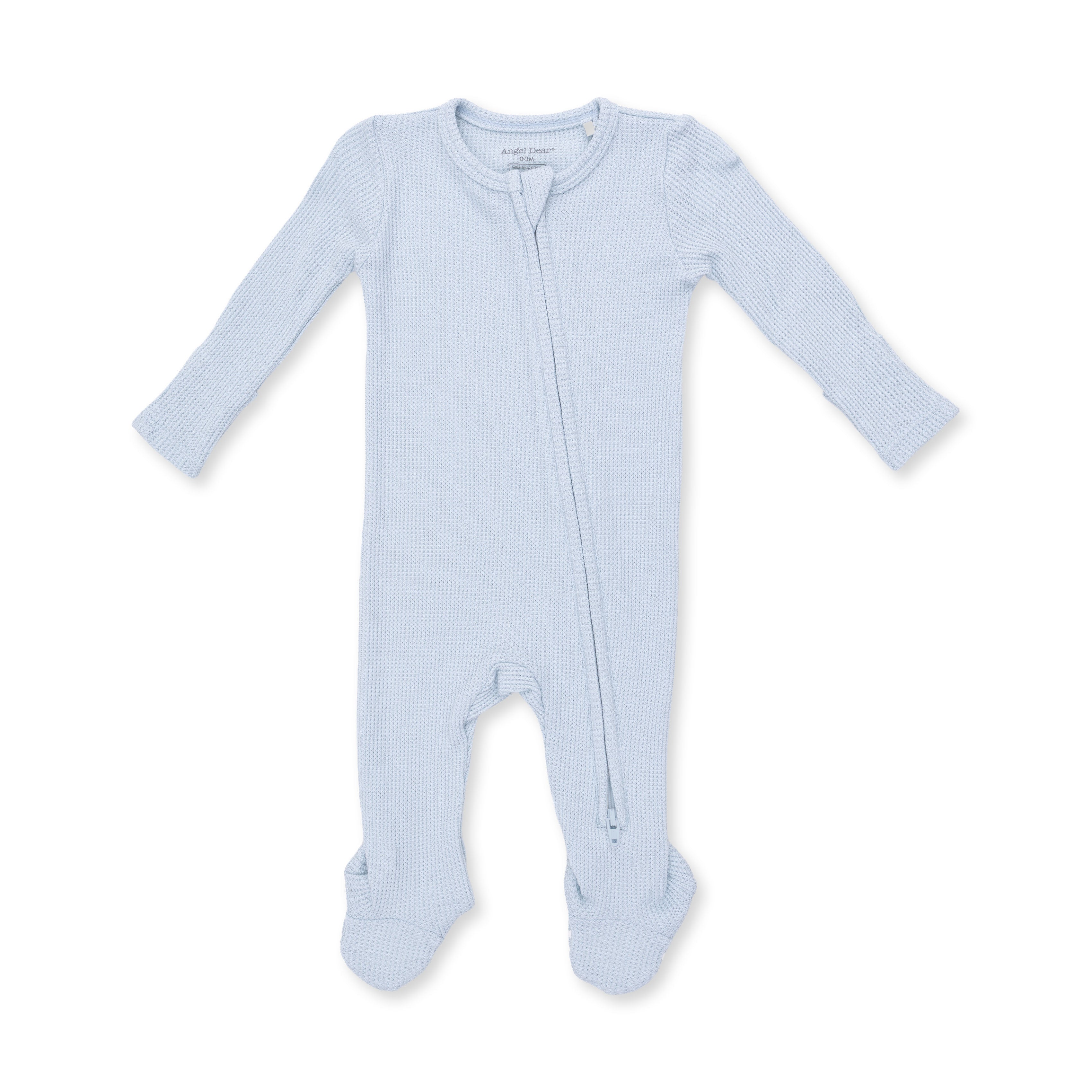 Angel Dear Solid Baby Blue 2 Way Zipper Footie
