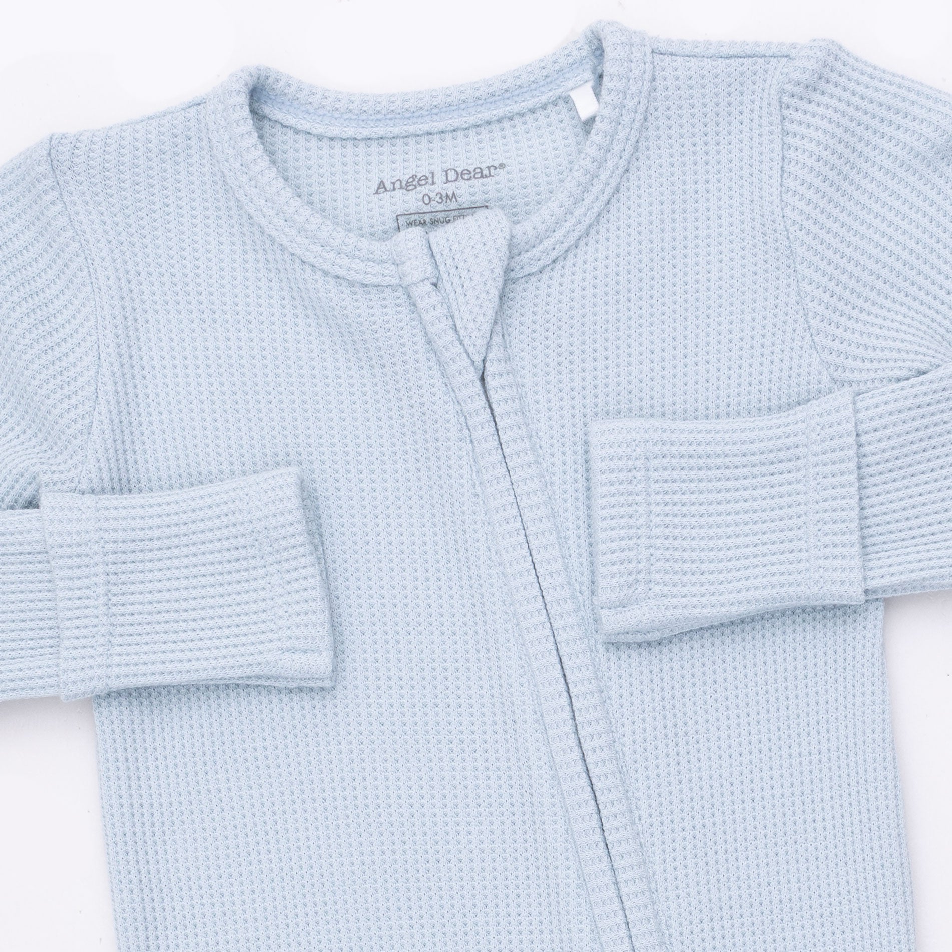 Angel Dear Solid Baby Blue 2 Way Zipper Footie