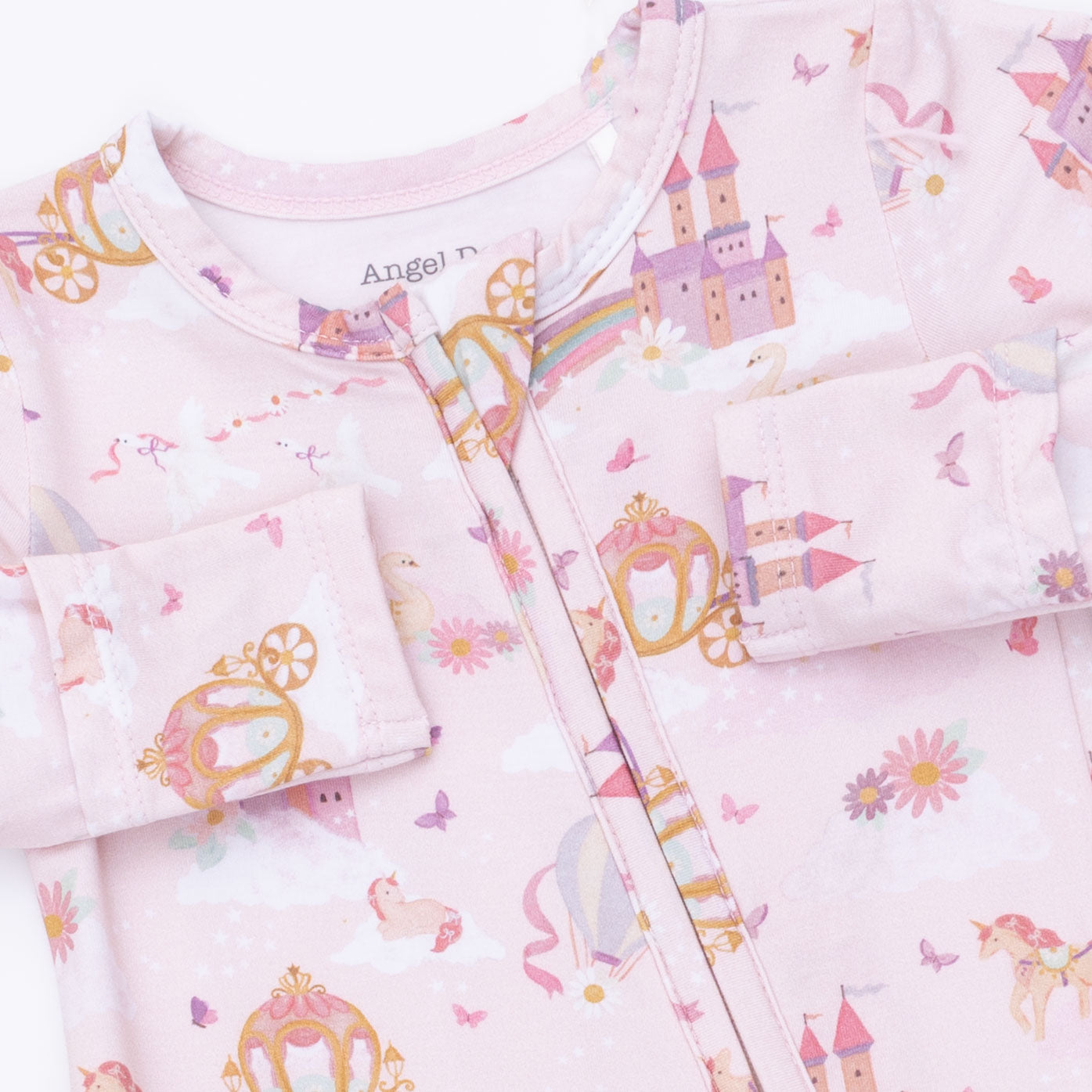 Angel Dear Princess Unicorn and Castle 2 Way Ruffle Back Zipper Footie