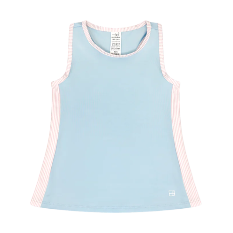 Set Athleisure Nicole Tank, Cotton Candy Blue/Pink Ministripe