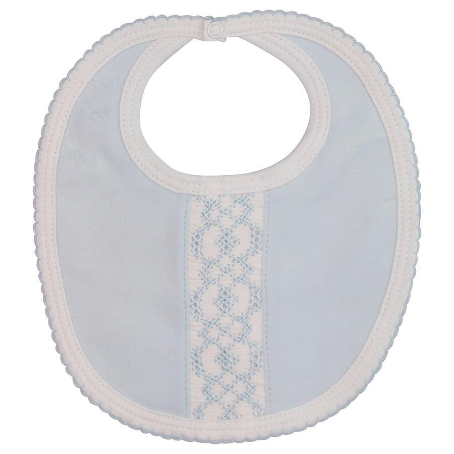 Little Threads Baby Blue Hand Smocked Bib - shopnurseryrhymes