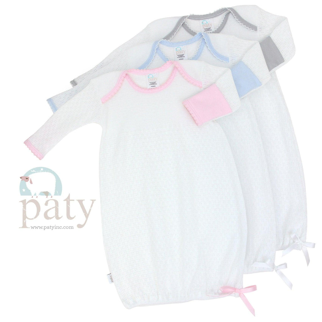 Paty Long sleeve lap gown w/cotton trim - shopnurseryrhymes