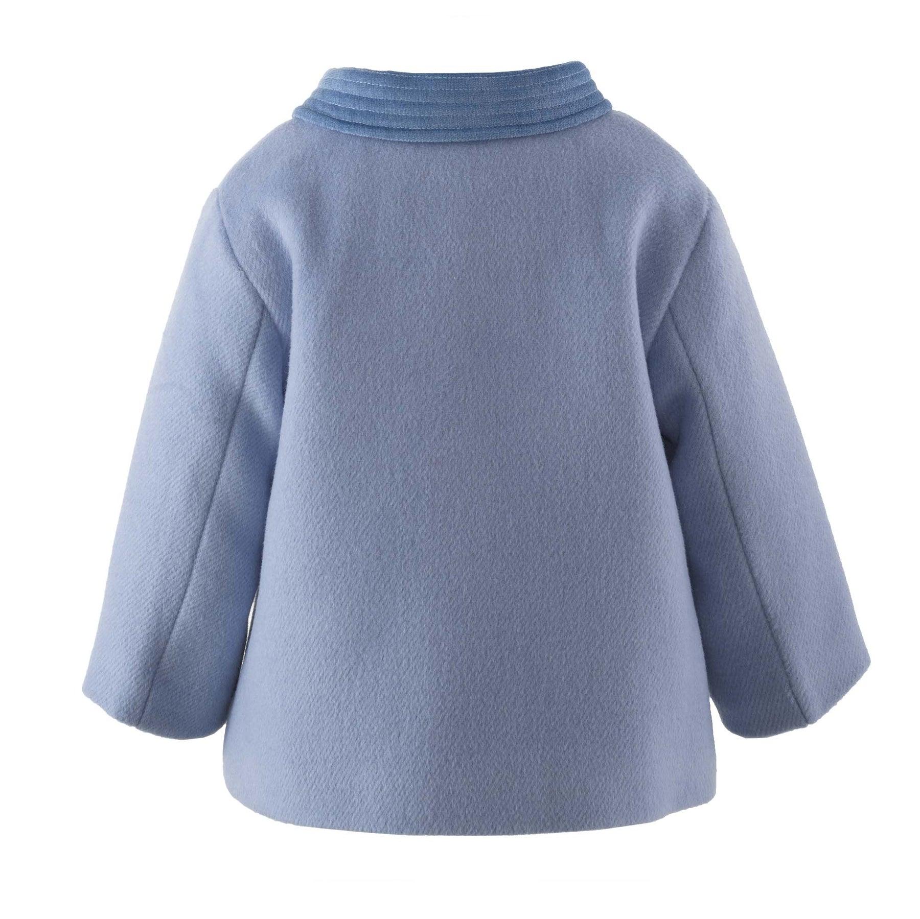 Rachel Riley Velvet Trim Pram Coat, Blue - shopnurseryrhymes