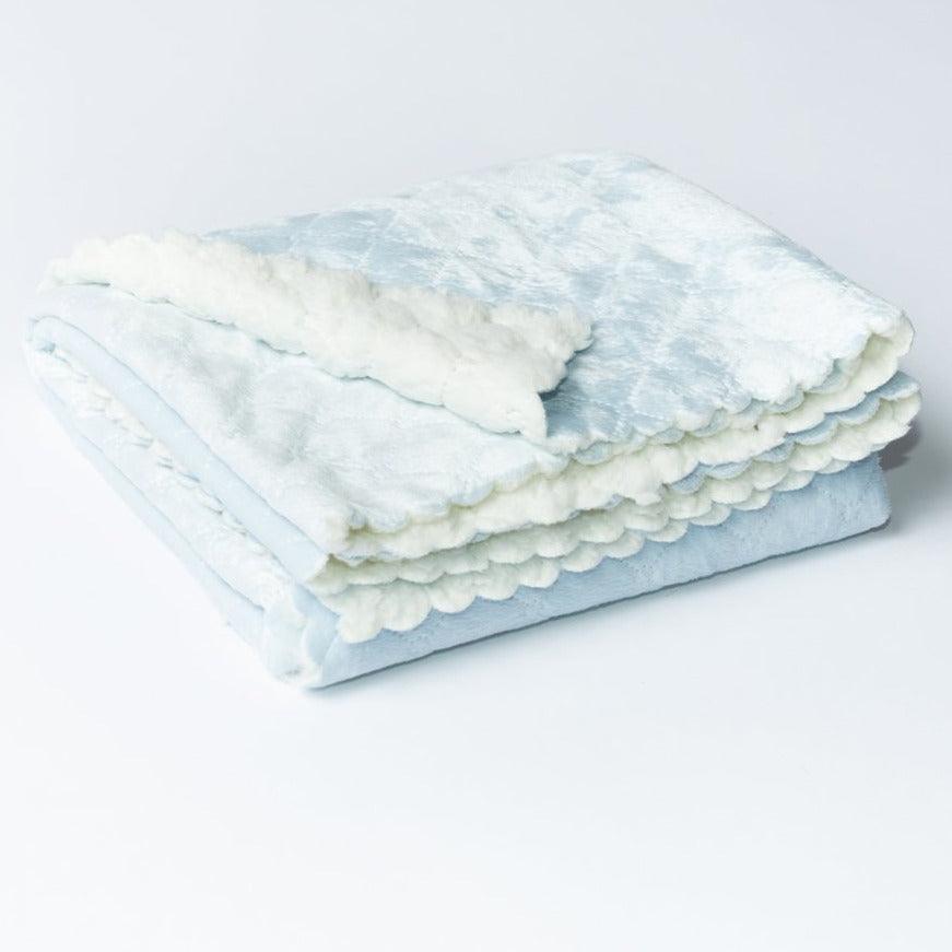 A Soft Idea Nana Quilted Plush Baby Blanket Blue - shopnurseryrhymes