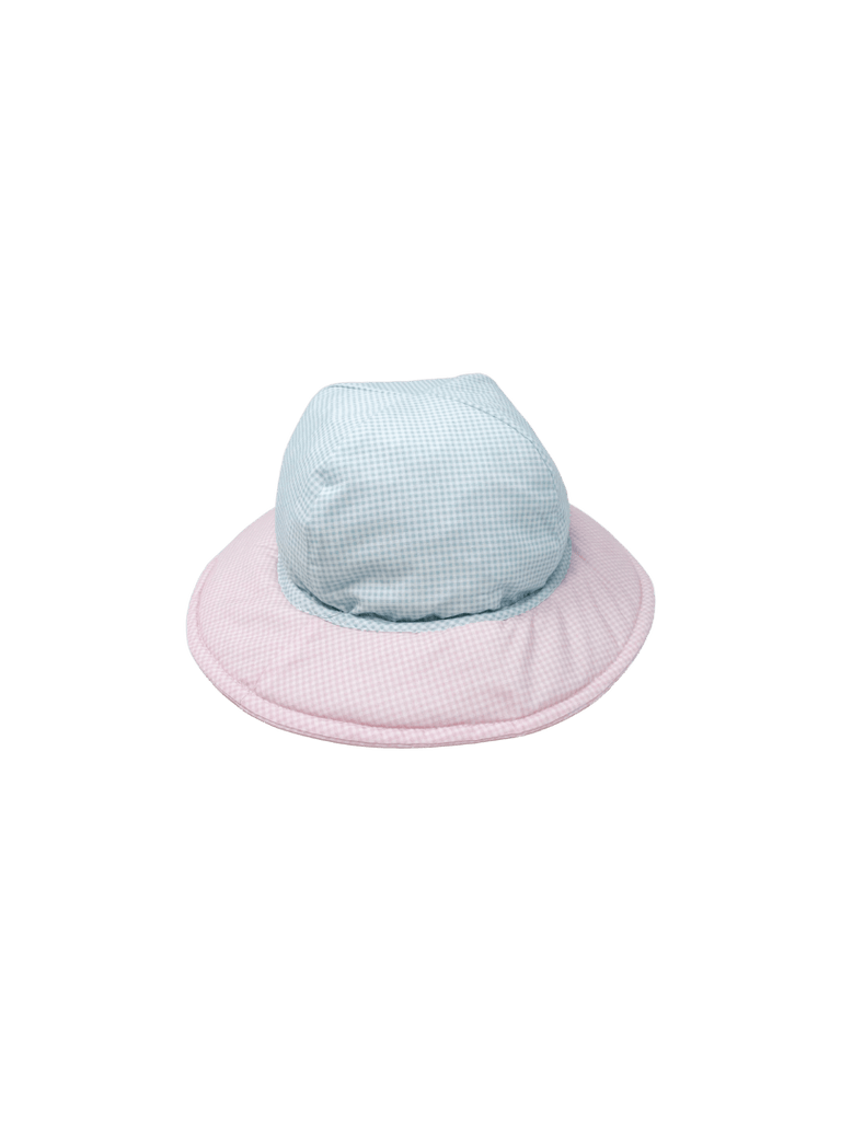 Lullaby Set Beach Bucket Hat, Pink & Mint MiniGingham - shopnurseryrhymes
