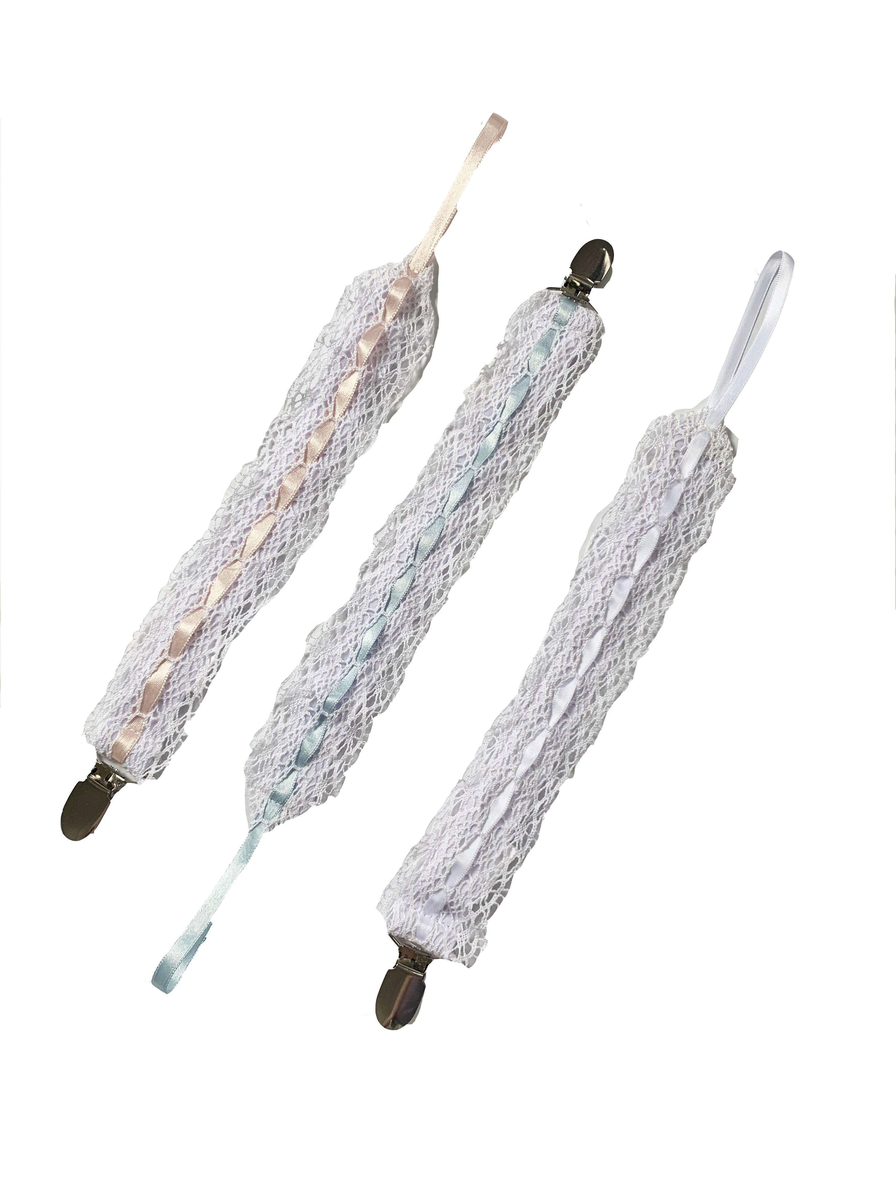 Lullaby Set- Pacifier Clip Pink, White, or Blue - shopnurseryrhymes