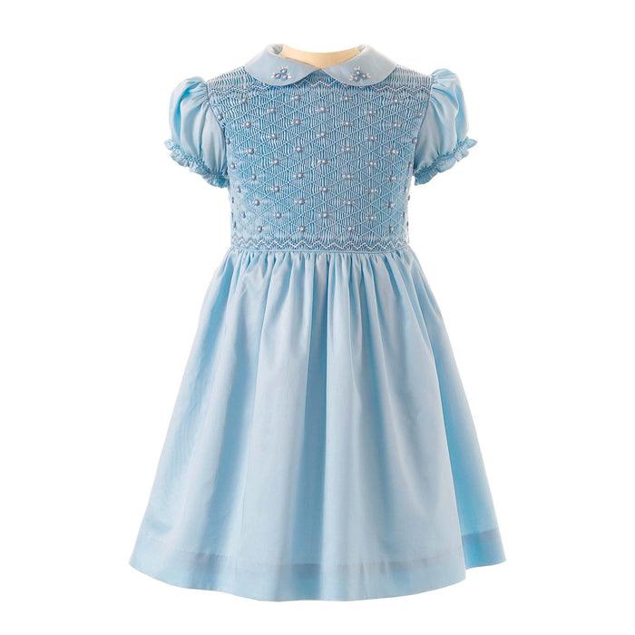 Rachel Riley Blue Rose Smocked Dress - shopnurseryrhymes