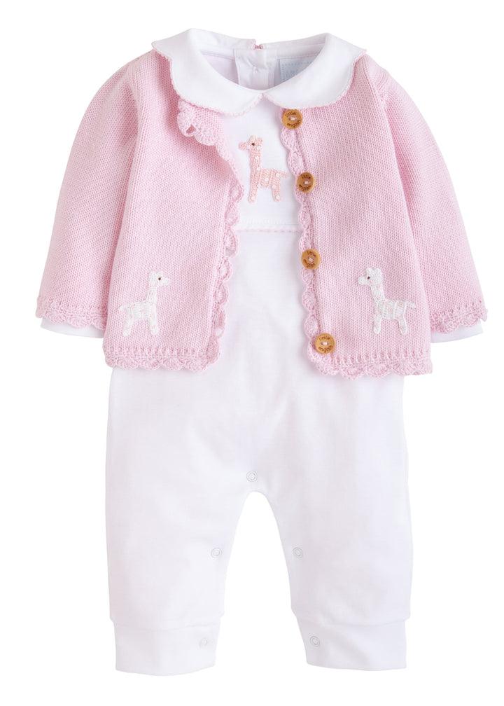 Little English Girl Giraffe Crochet Sweater - shopnurseryrhymes