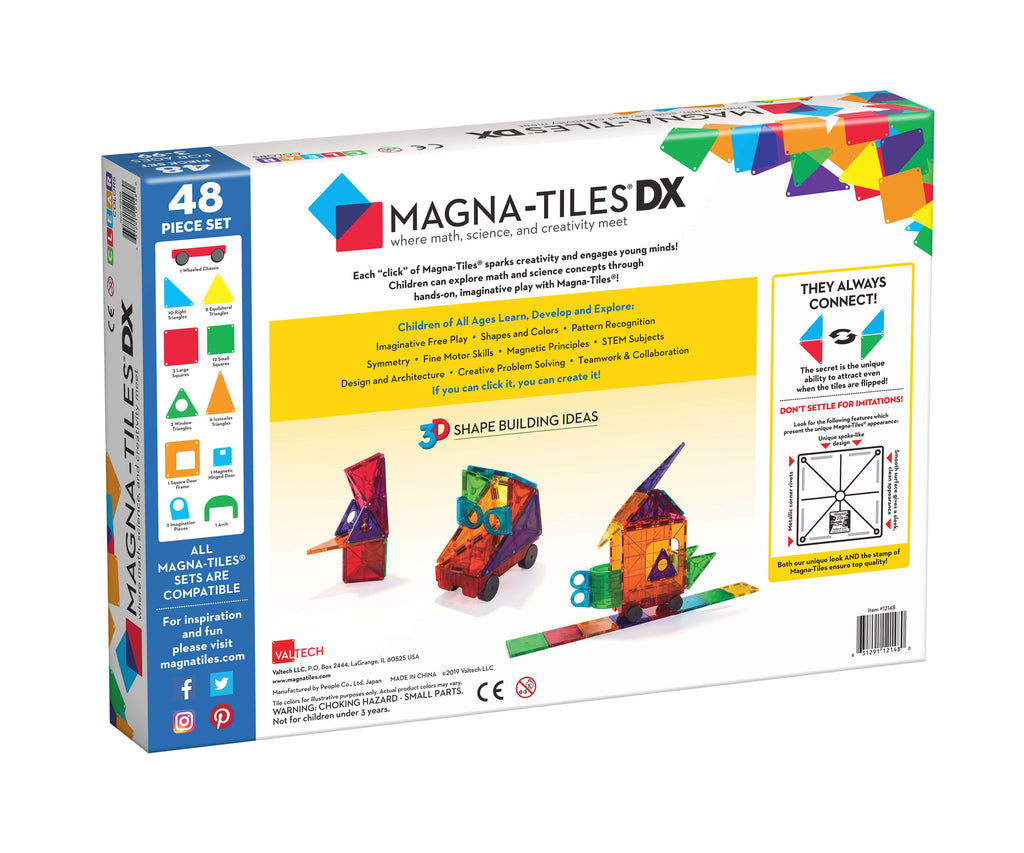 Magna-Tiles Clear Colors 48pc Deluxe Set - shopnurseryrhymes