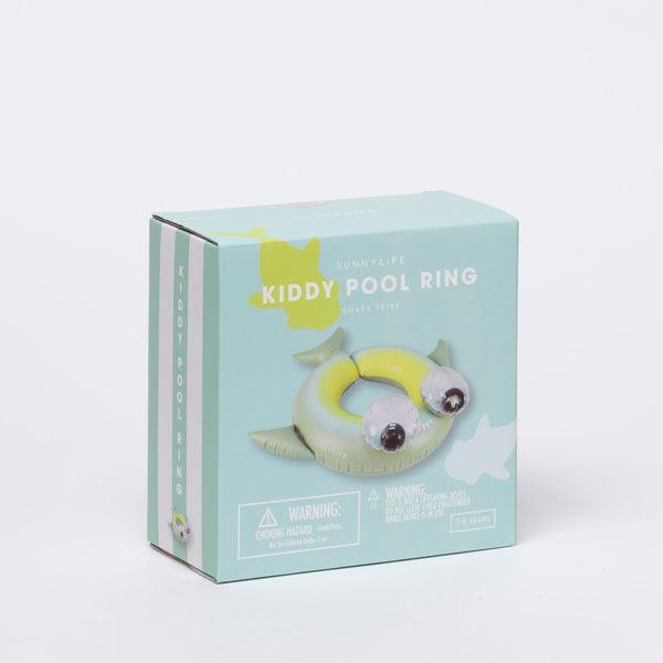 SunnyLife Kiddy Pool Ring, Shark Tribe Khaki - shopnurseryrhymes