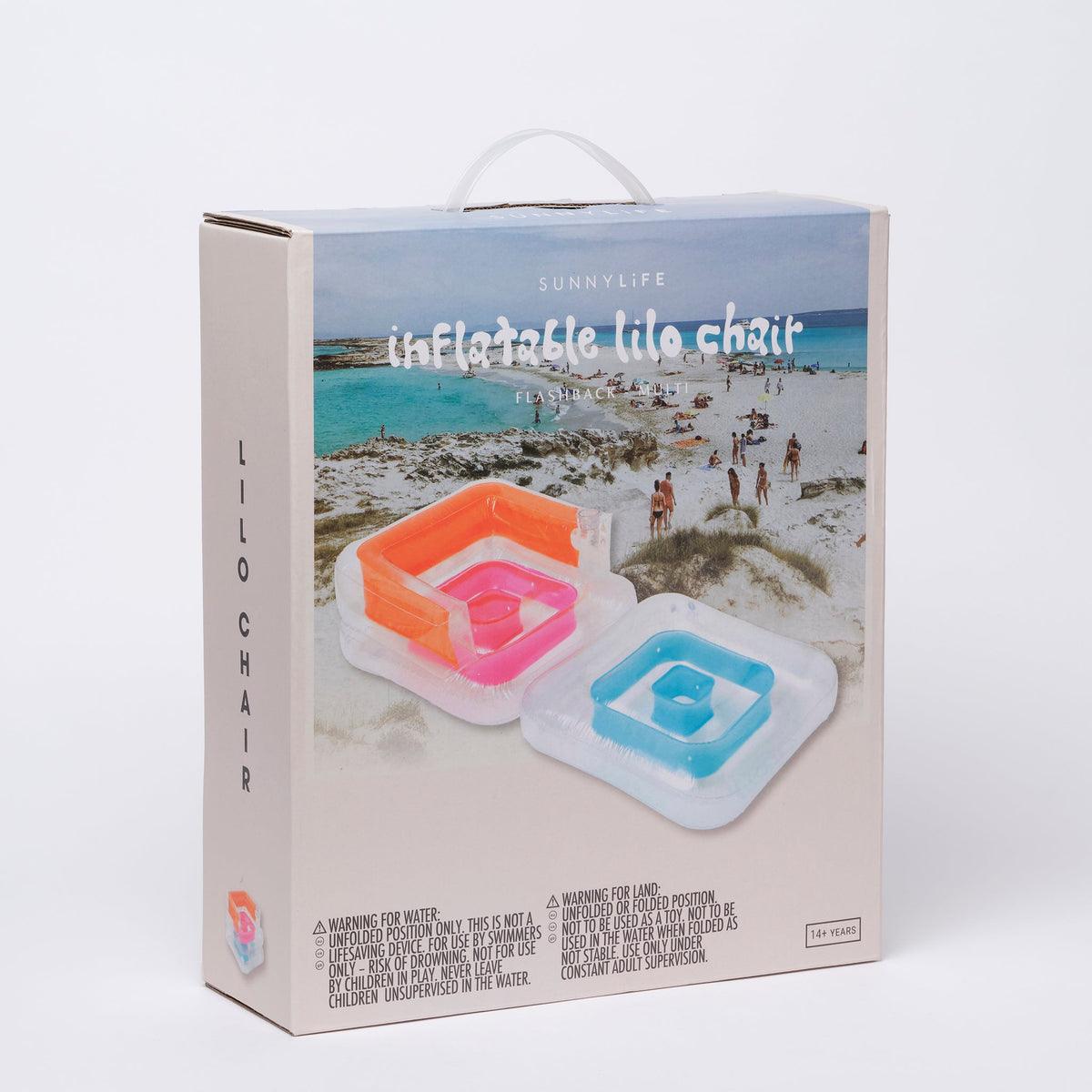 SunnyLife Inflatable Lilo Chair, Flashback Multi - shopnurseryrhymes