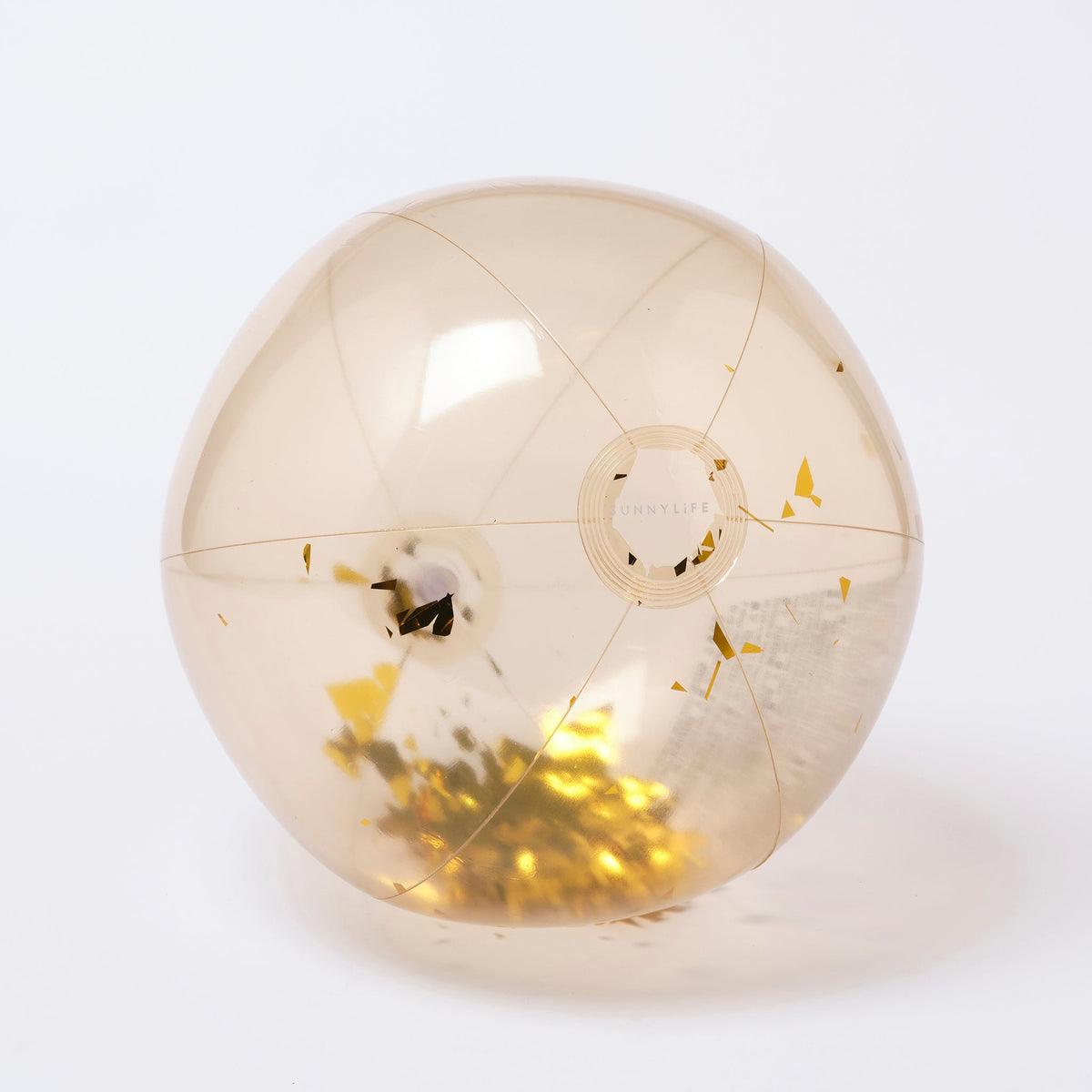 SunnyLife Inflatable Beach Ball, Disco Gold - shopnurseryrhymes