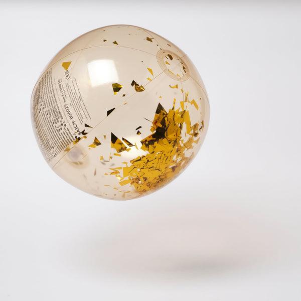 SunnyLife Inflatable Beach Ball, Disco Gold - shopnurseryrhymes