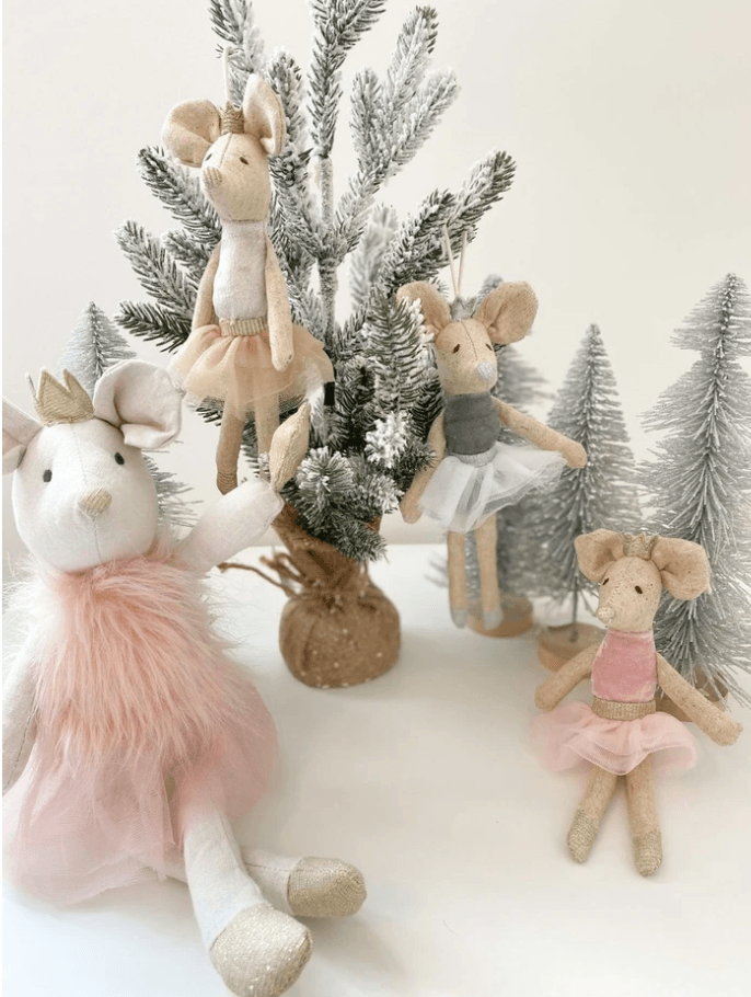 Mon Ami Assorted Ballerina Mice Plush Doll Ornaments - shopnurseryrhymes