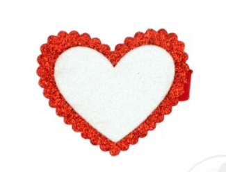 Wee Ones Large Red Glitter Heart Hair Clip - shopnurseryrhymes