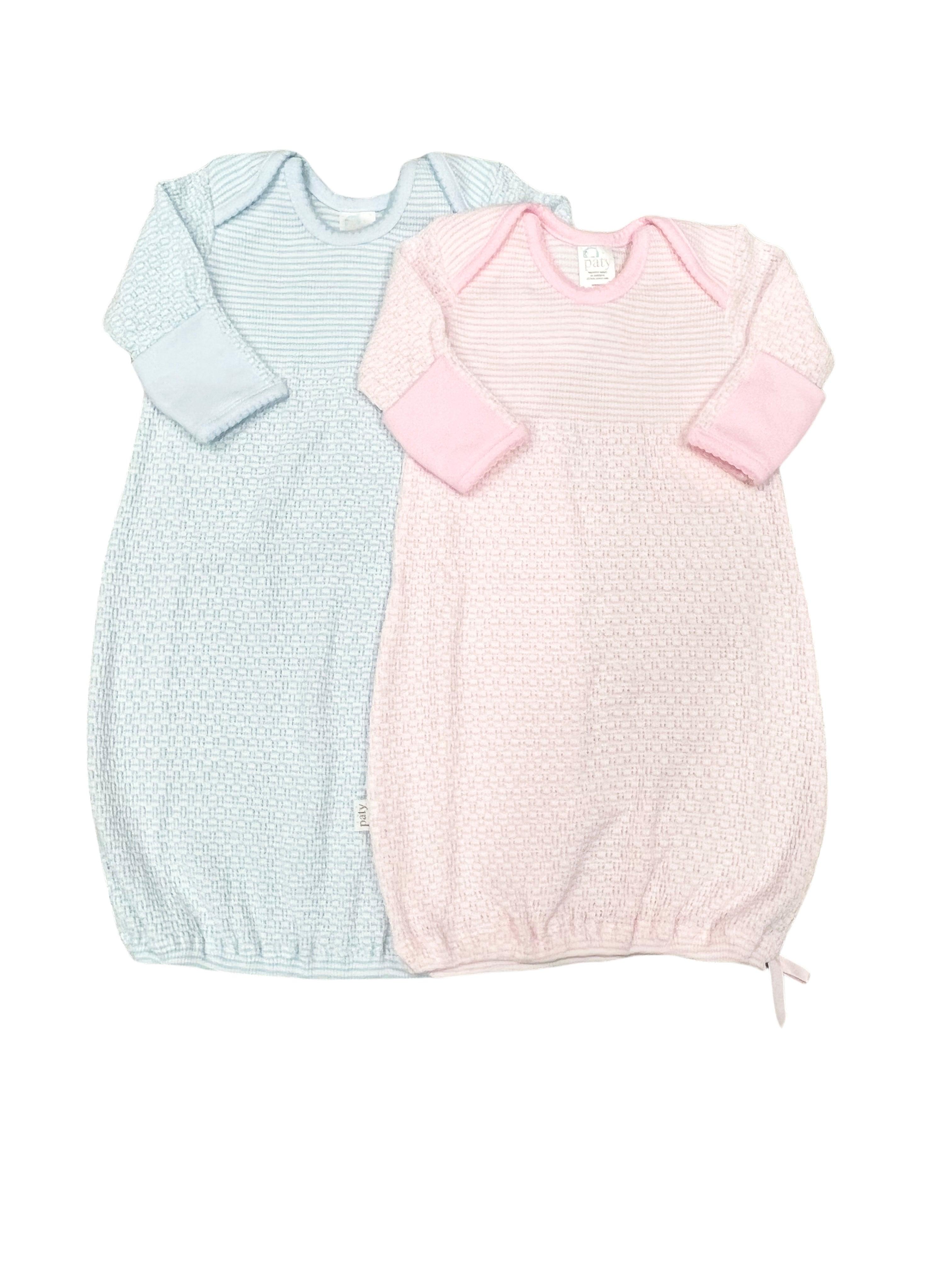 Paty LS Lap Shoulder Day Gown with Colored Trim - shopnurseryrhymes