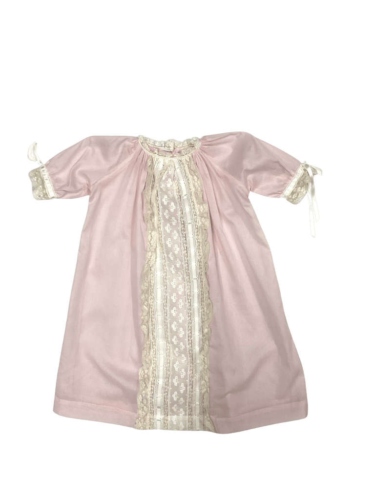Pink Heirloom Daygown with Center Panel Ecru Lace - shopnurseryrhymes
