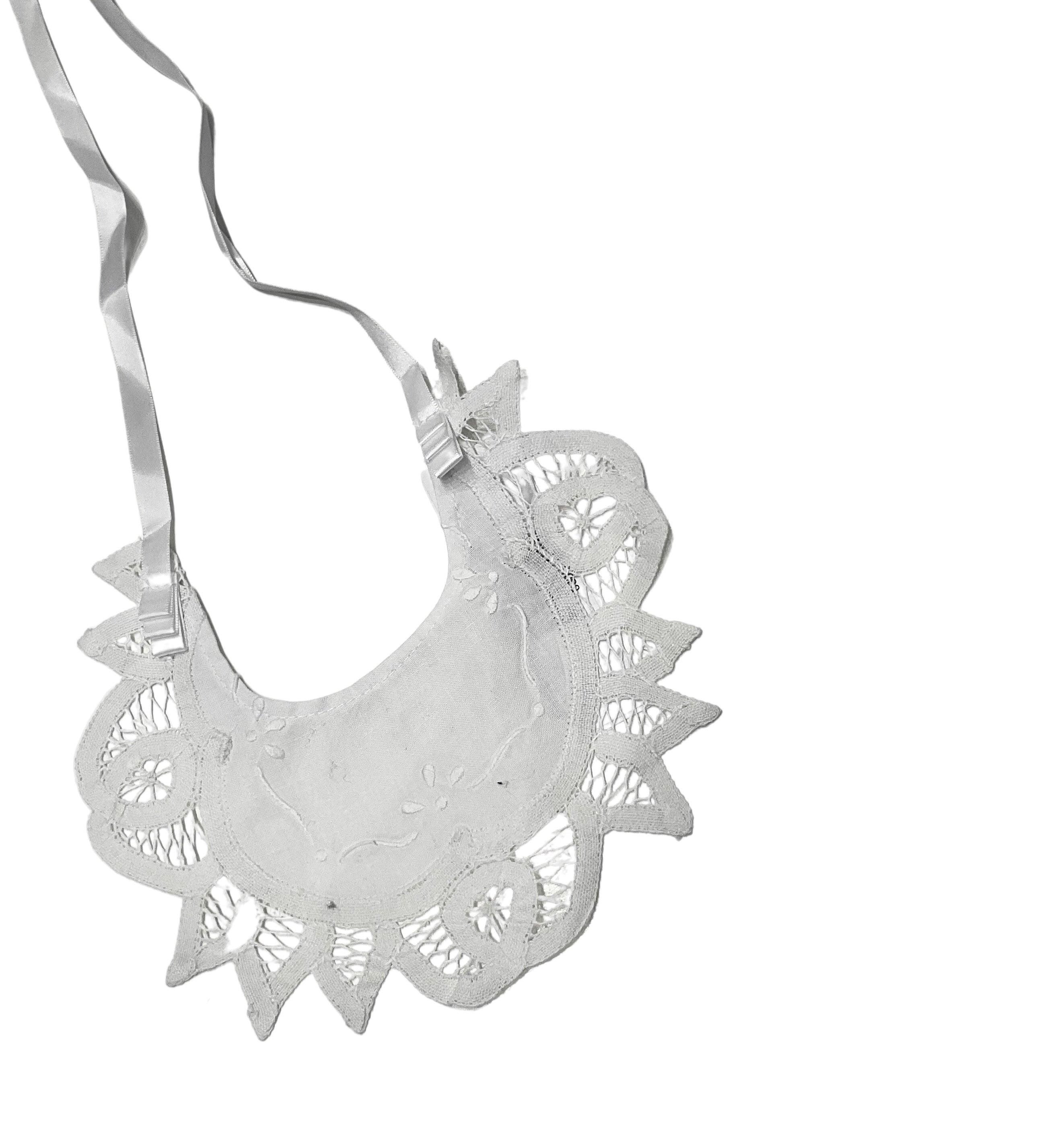 Rendezvous Inc. White Battenberg Lace Bib - shopnurseryrhymes