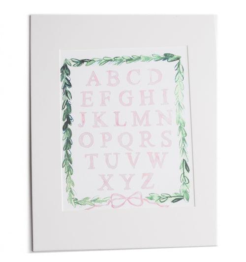 Over The Moon ABC's Matted Print - shopnurseryrhymes