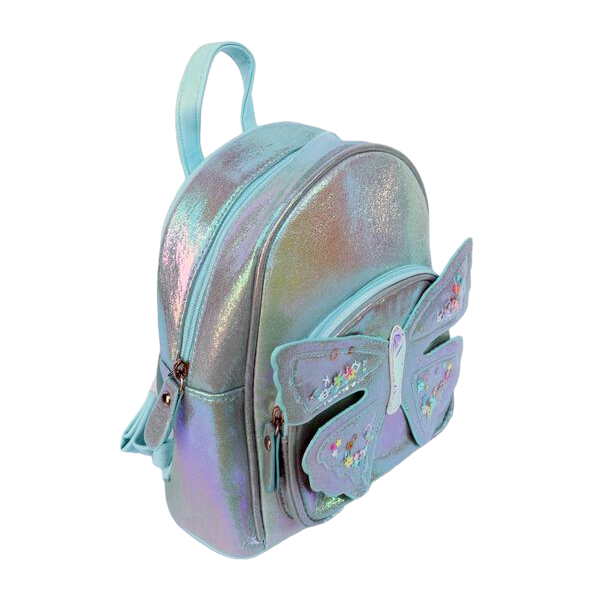 Doe A Dear Butterfly Iridescent Backpack, Blue