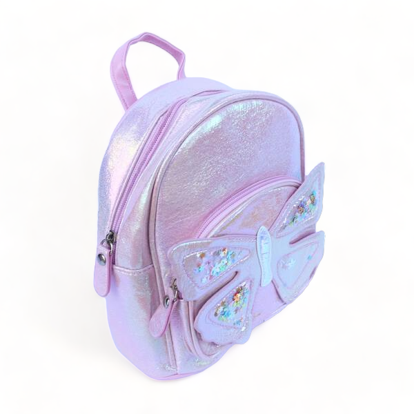 Doe A Dear Butterfly Iridescent Backpack, Pink