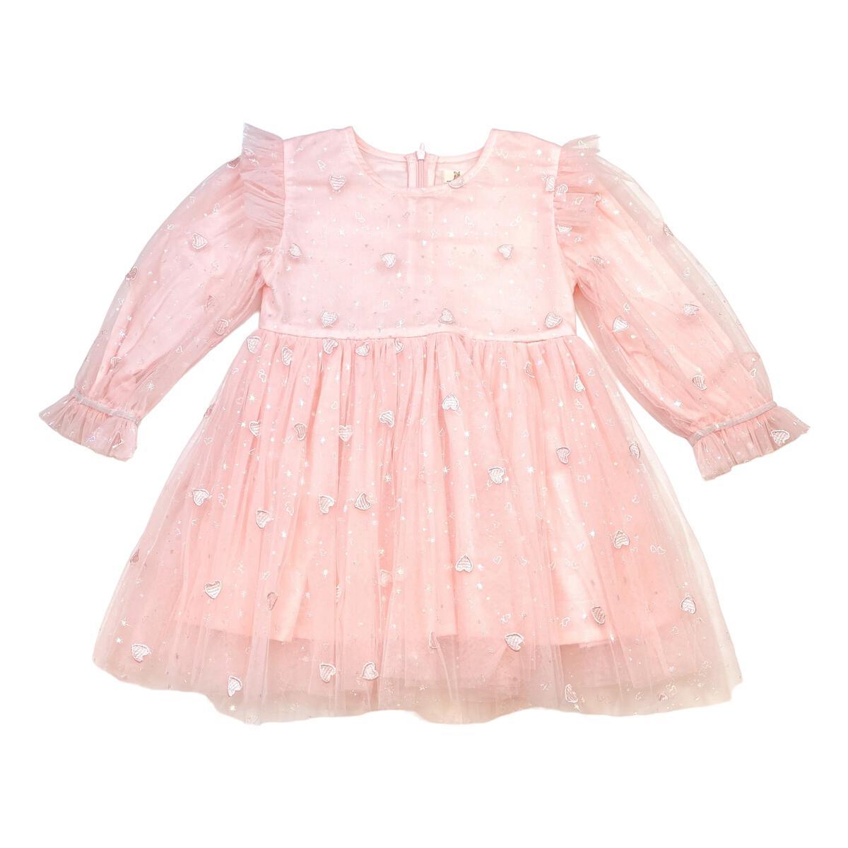 Doe A Dear Pink Heart Mesh Dress - shopnurseryrhymes