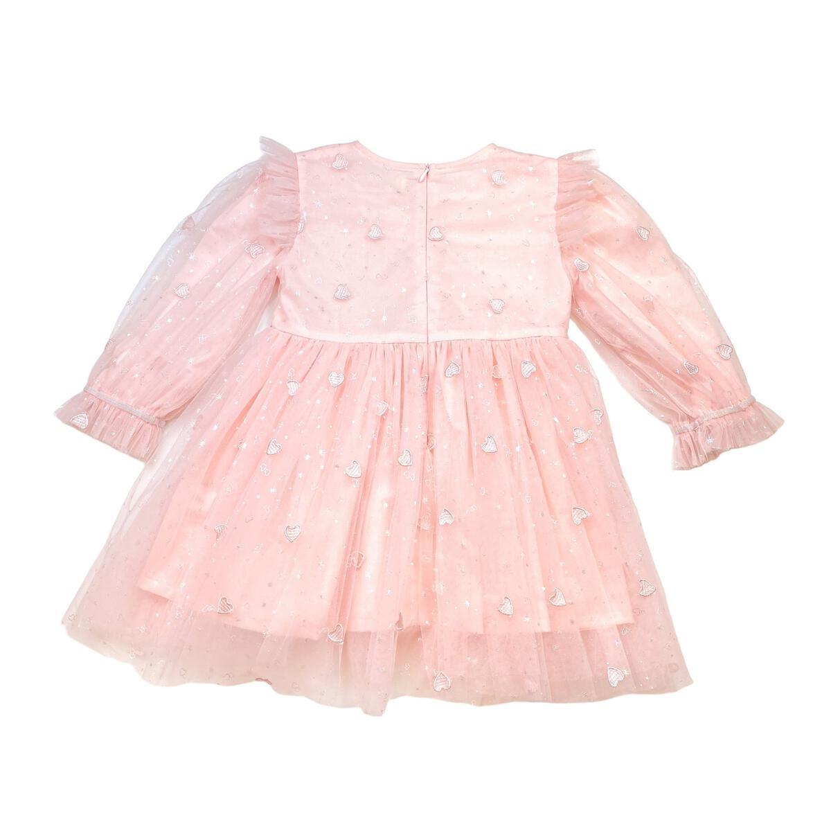 Doe A Dear Pink Heart Mesh Dress - shopnurseryrhymes