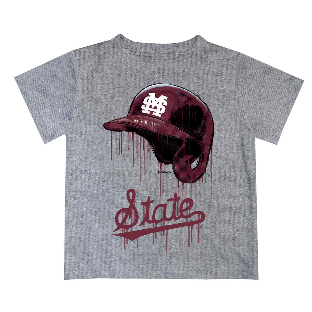 Vive La Fete Mississippi State Dripping Baseball Helmet Tee