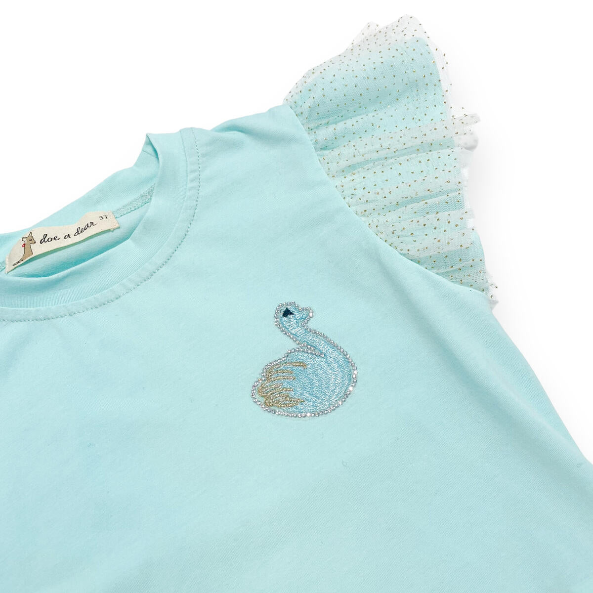 Doe A Dear Aqua Swan Skirt Set