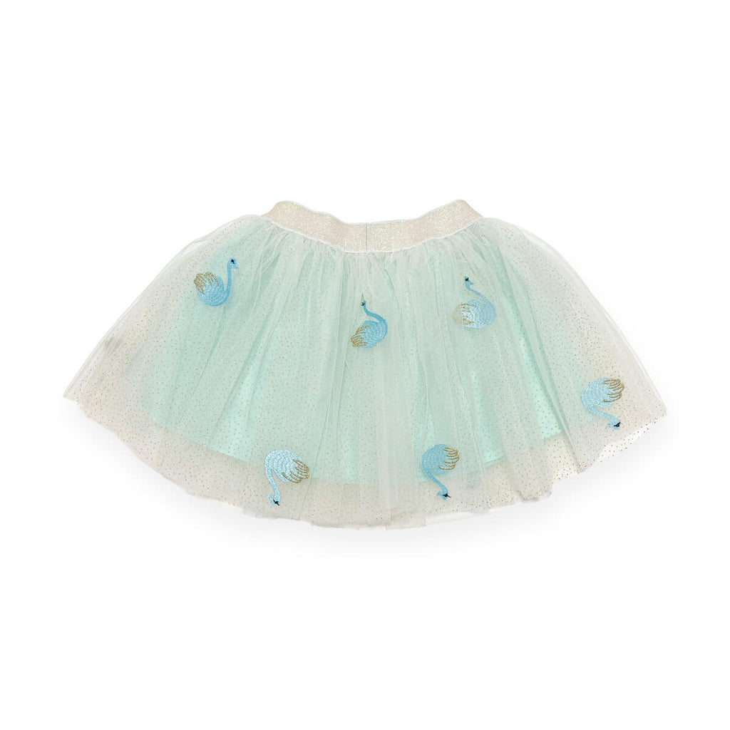 Doe A Dear Aqua Swan Skirt Set