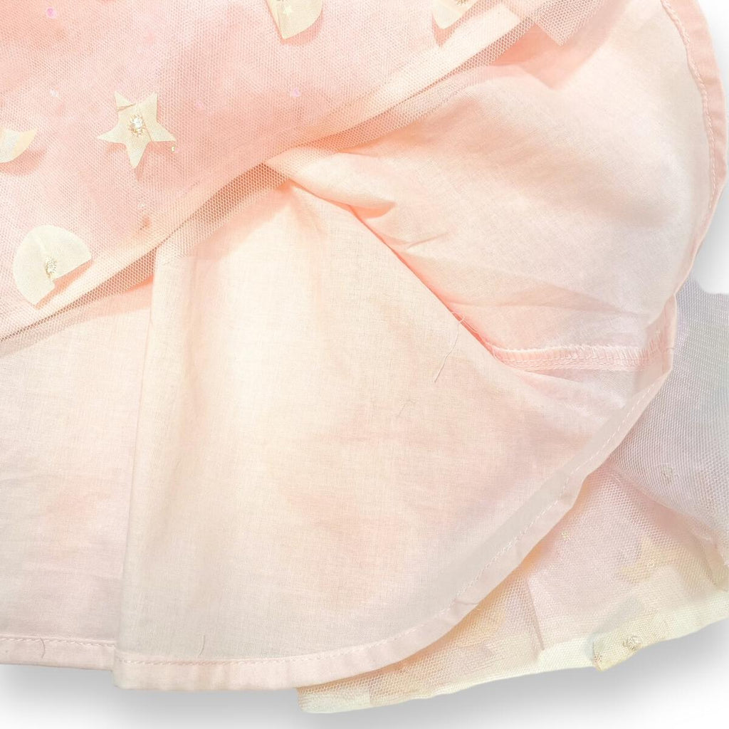 Doe A Dear Pink Moon & Star Embellished Mesh Dress