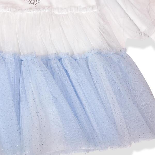 Doe A Dear Blue Bowtie Mesh Layer Dress - shopnurseryrhymes