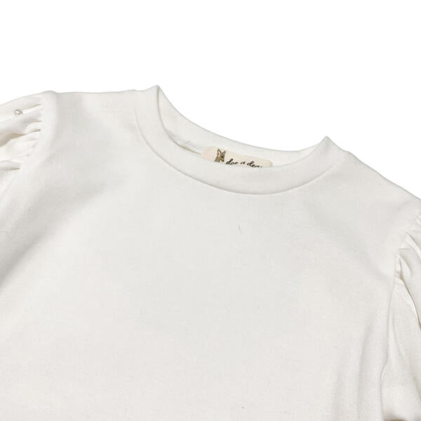 Doe A Dear Pearl Stud Puff Sleeve Top