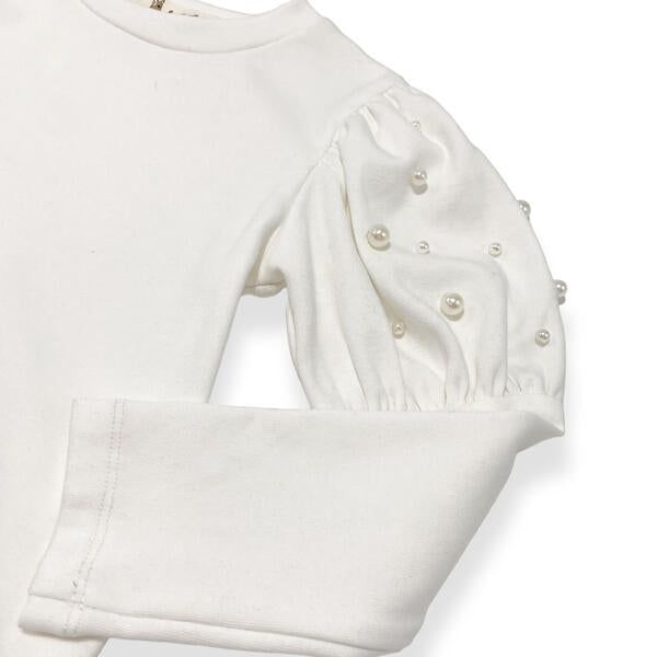 Doe A Dear Pearl Stud Puff Sleeve Top