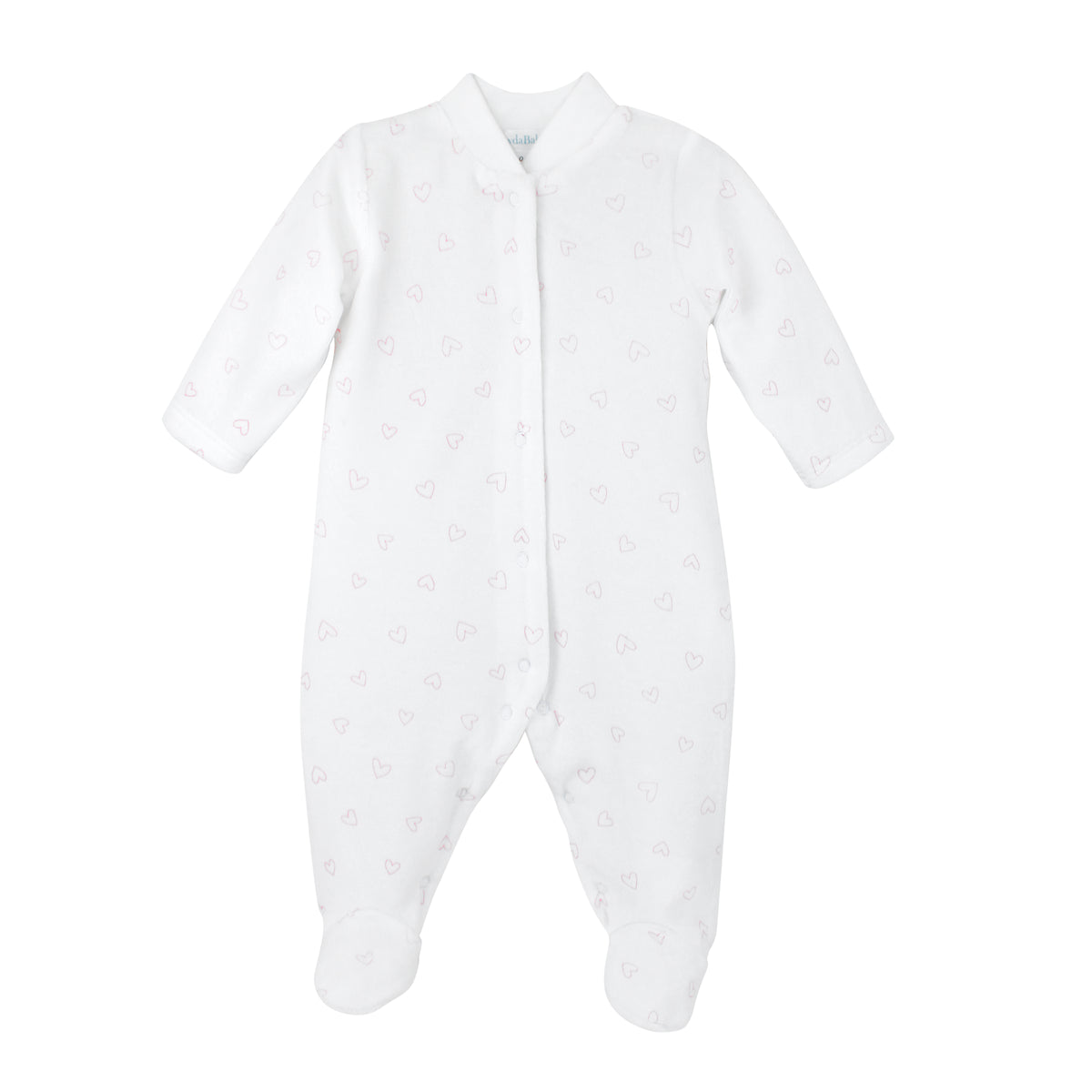 LydaBaby Velour Hearts Footie
