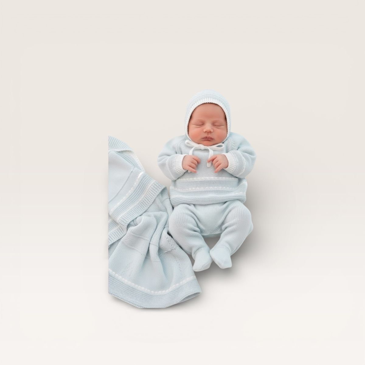 Mi Lucero Blue Stripe Layette Set