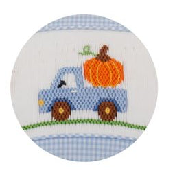 Anavini Pumpkin Light Blue Gingham Short Bubble