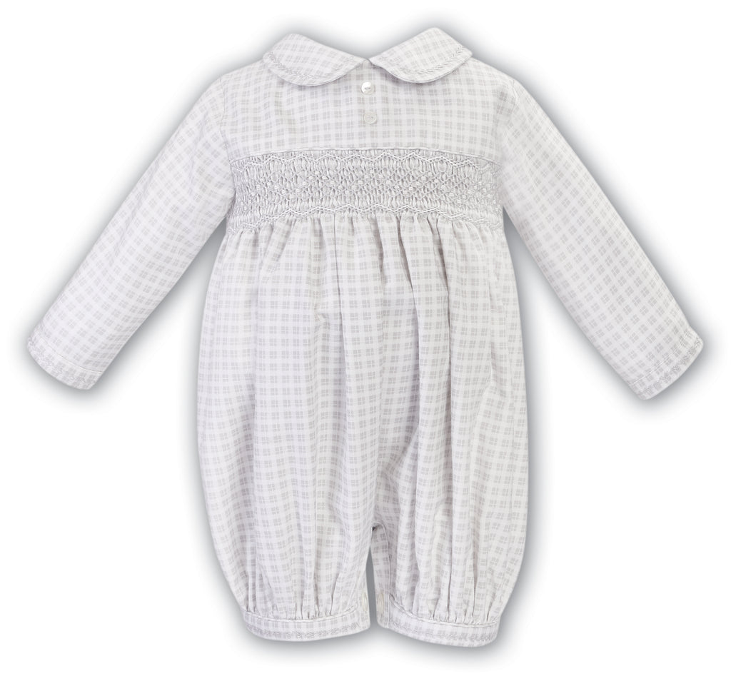 Sarah Louise Gray Checked Smocked Romper
