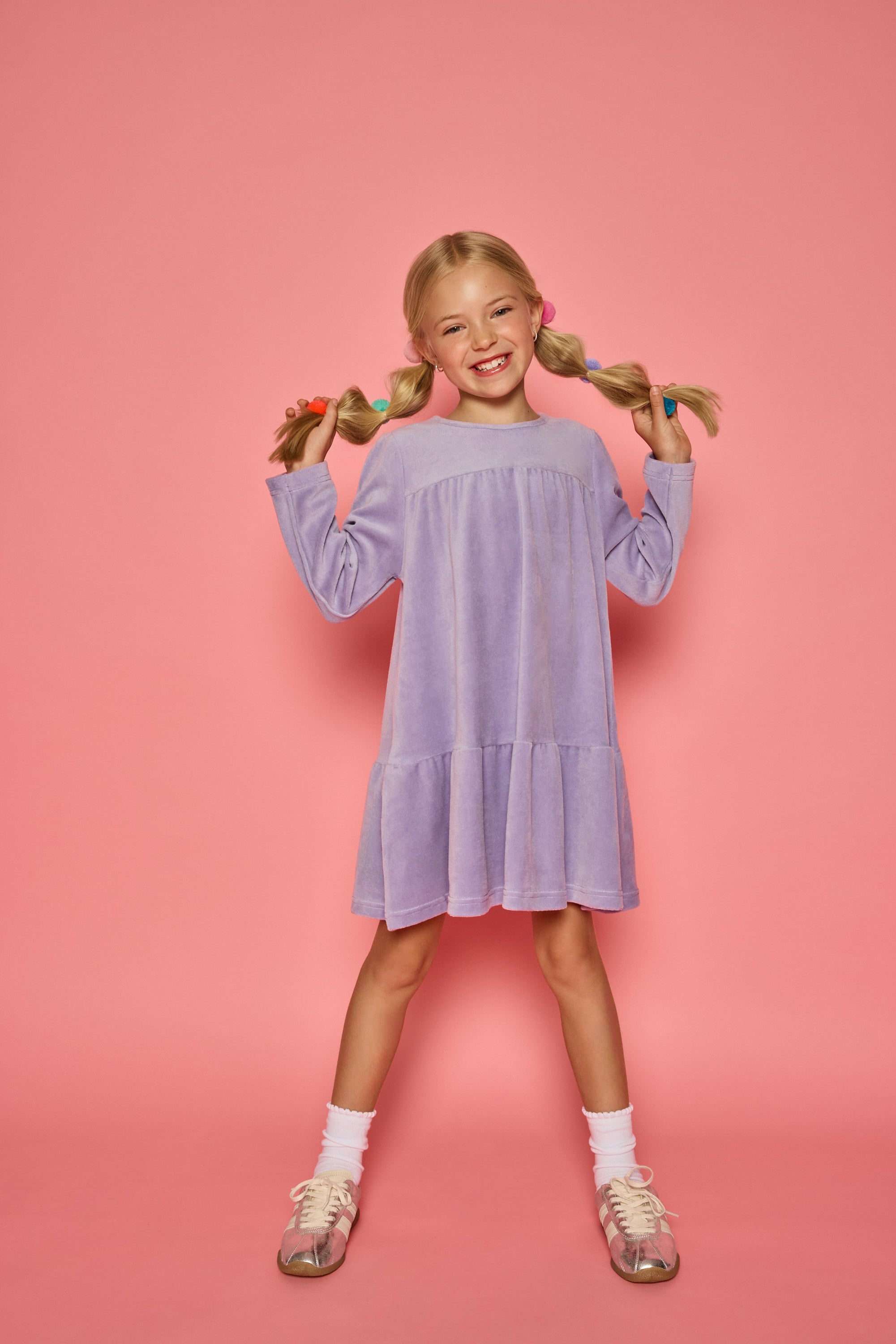Bisby Lisle Dress, Lavender Velour