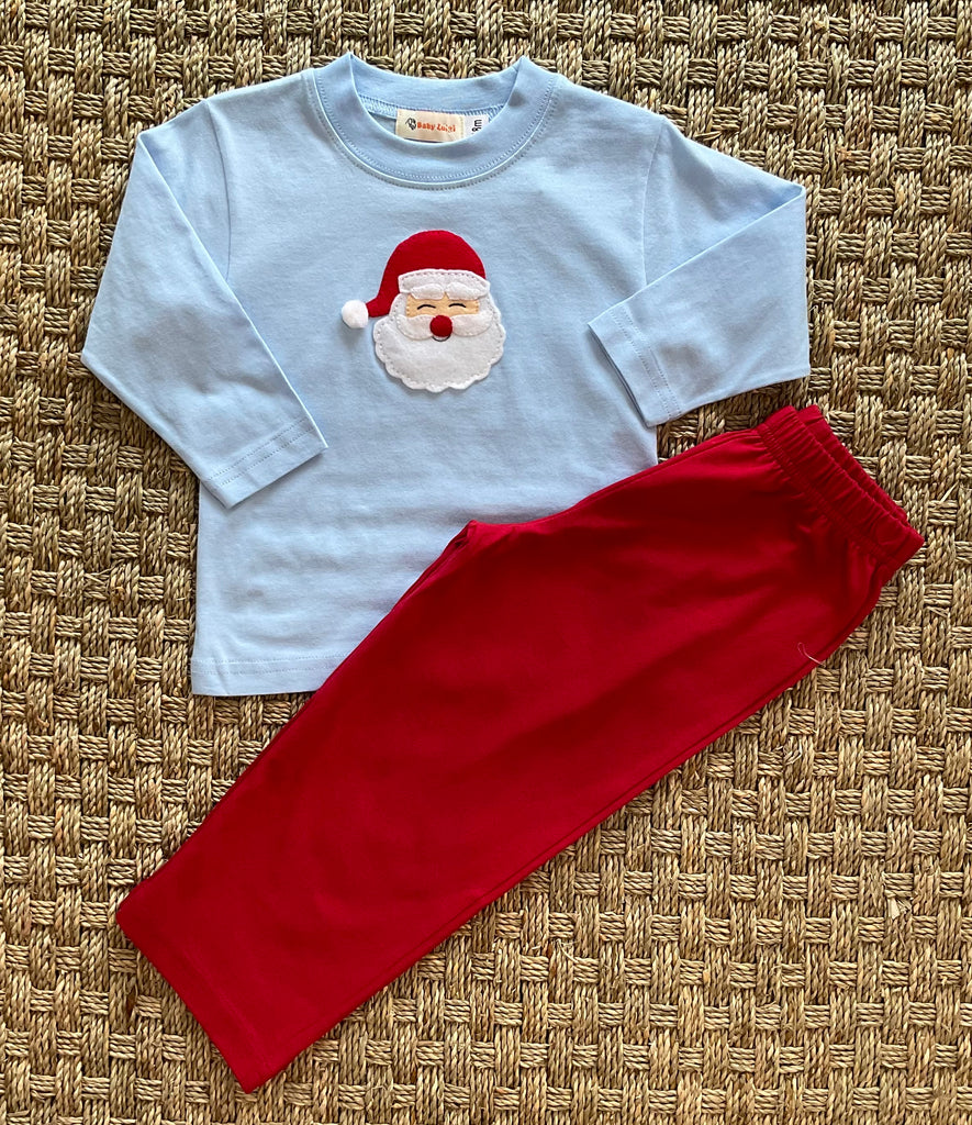 Luigi T-Shirt, Santa on Light Sky Blue