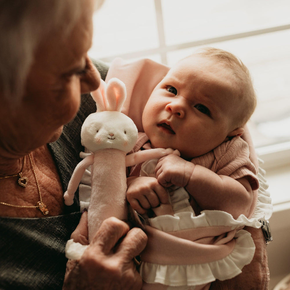 Bunnies By The Bay Friendly Chime Rattle Pink Bunny