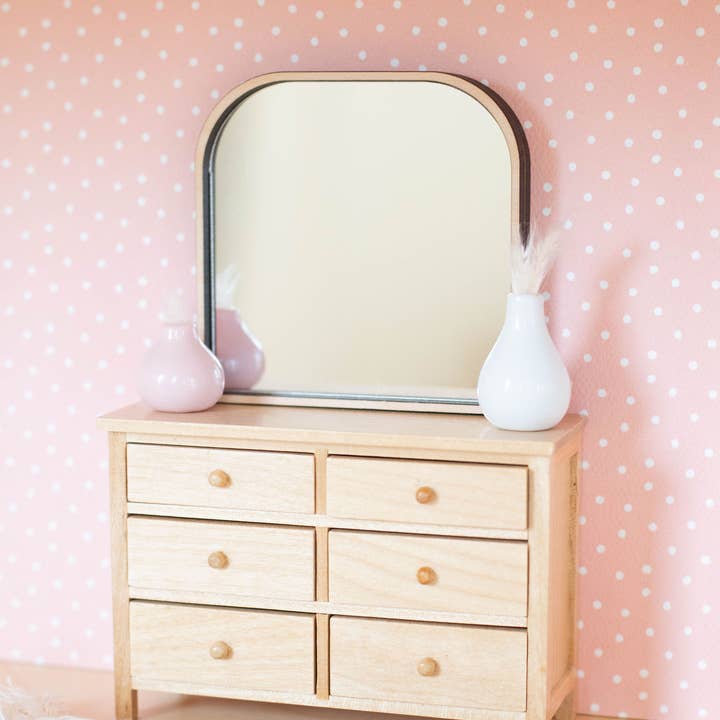 Macy Mae Dollhouse Bristol Arched Mirror in Wood