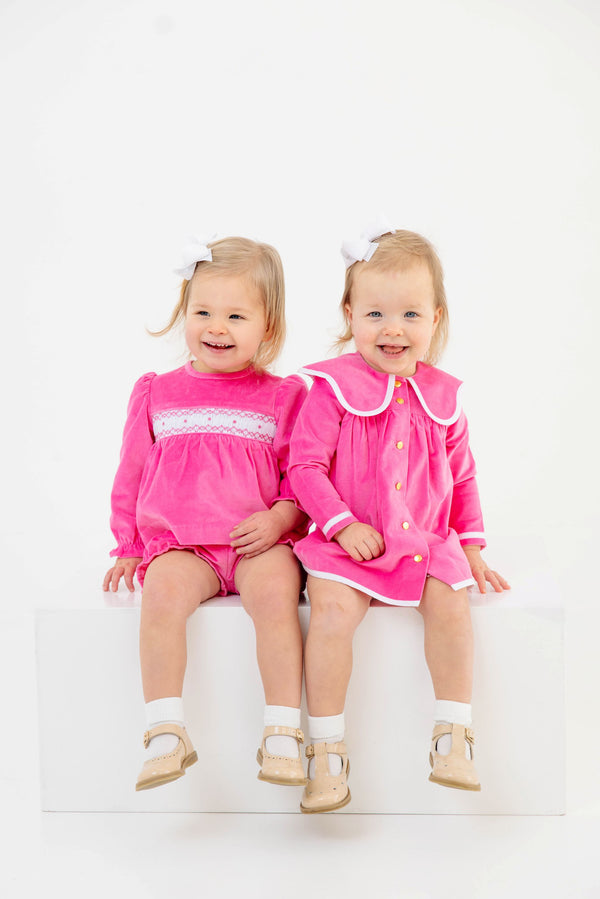 Beaufort Bonnet Tabitha's Teacher's Pet Dress, Winter Park Pink Velveteen