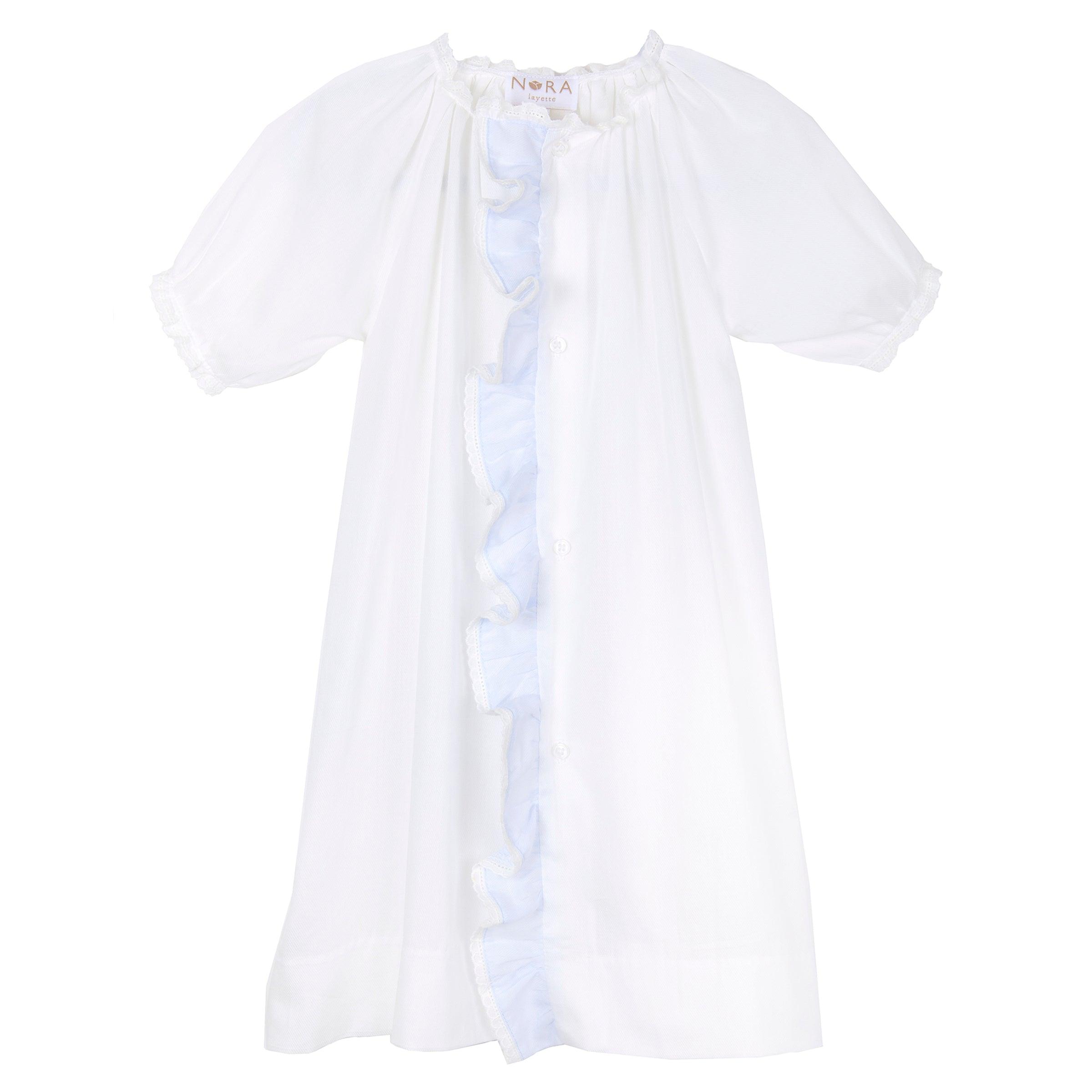 Lenora Blue Classic Ruffle Daygown - shopnurseryrhymes