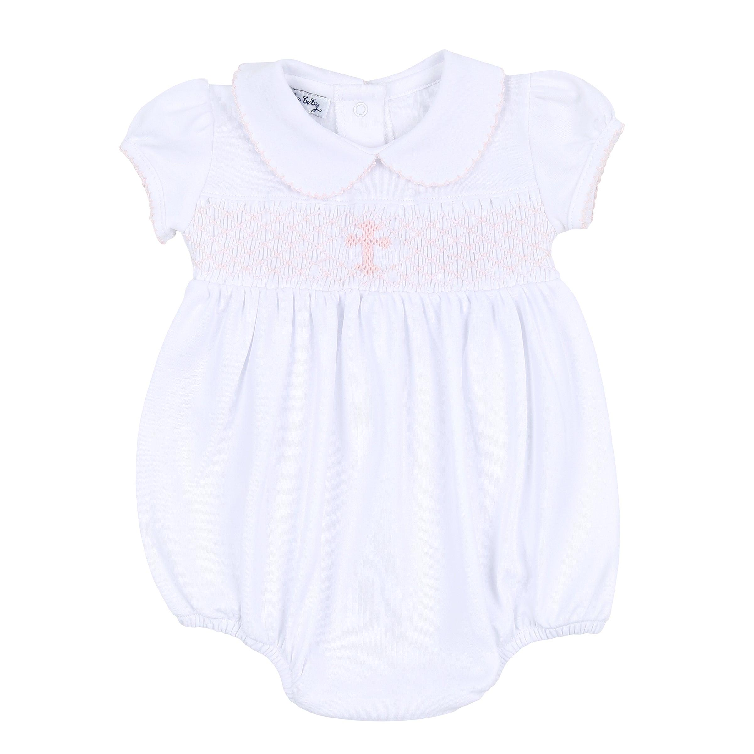 Magnolia Baby Blessed Smocked Collared Bubble - shopnurseryrhymes