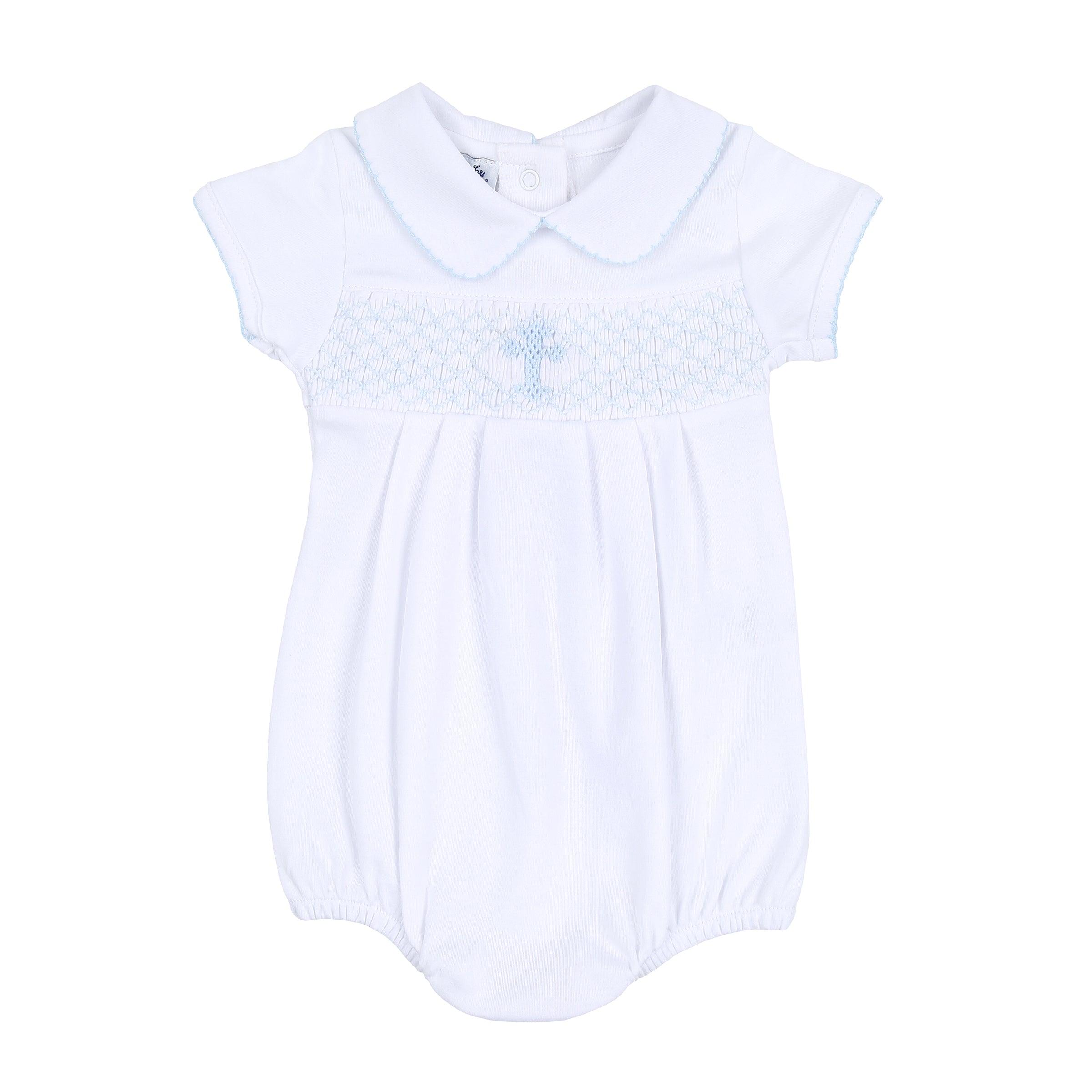 Magnolia Baby Blessed Smocked Collared Bubble - shopnurseryrhymes