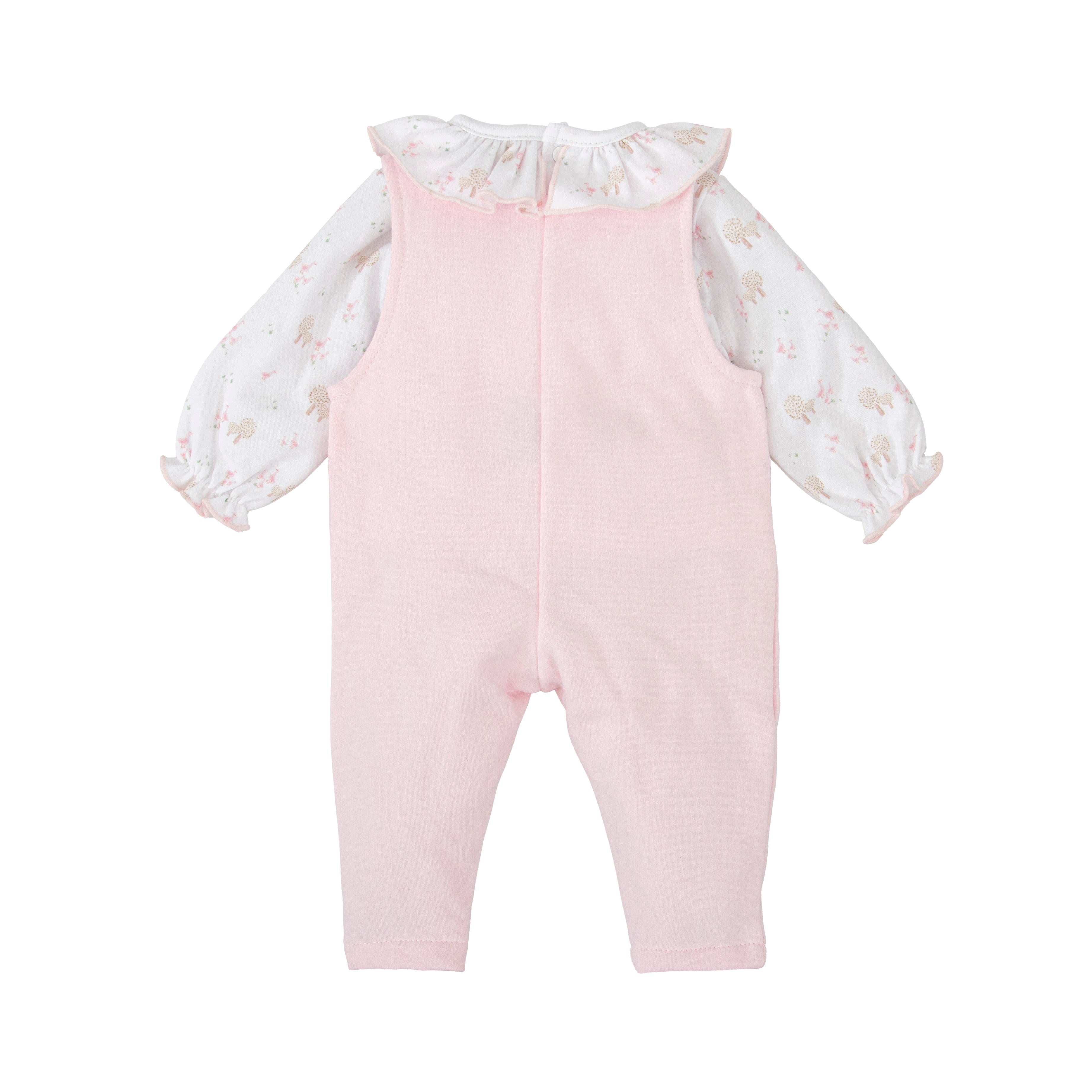 Babidu Duck Print Pink Dungaree Set