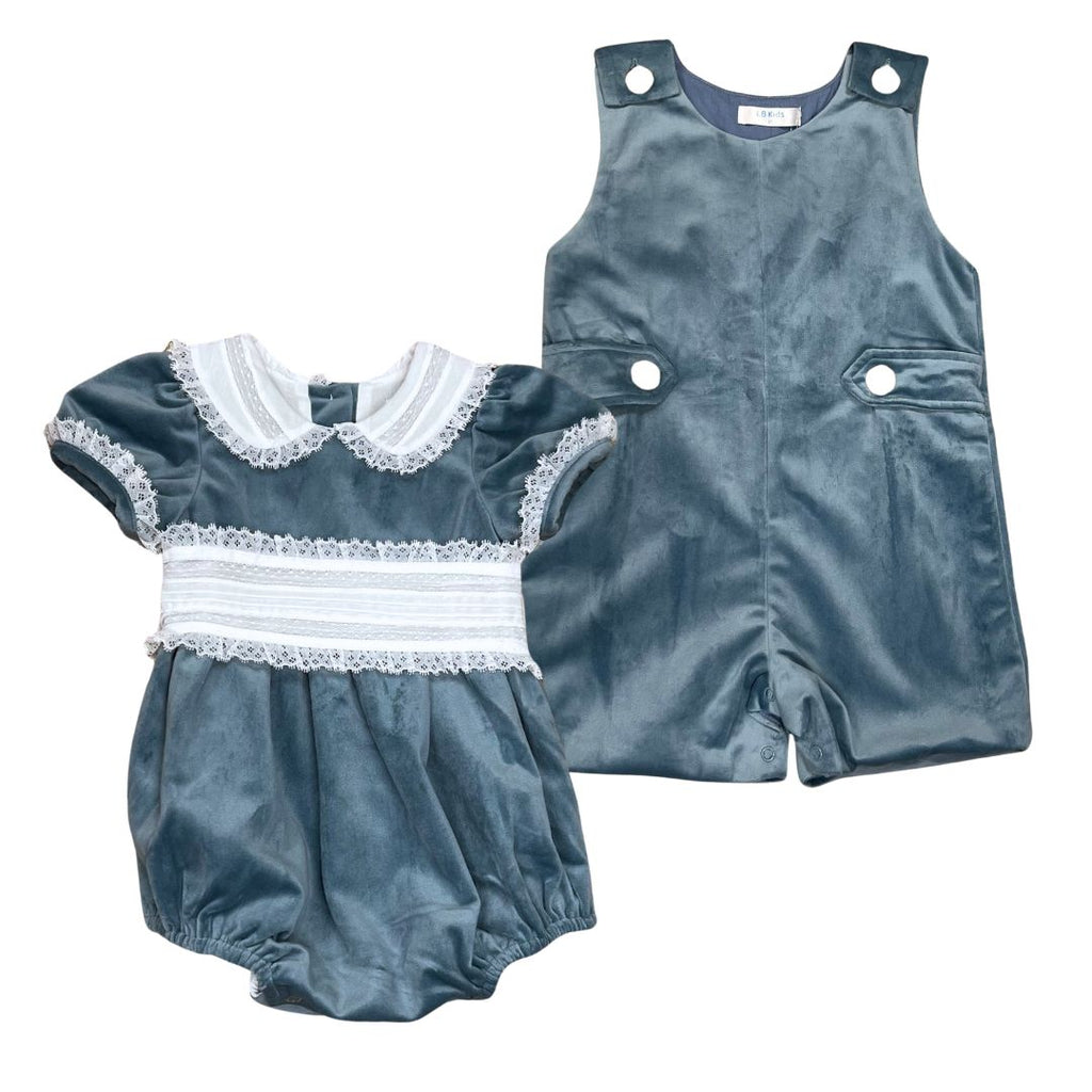 Lulu Bebe Pete Blue Velvet Shortall