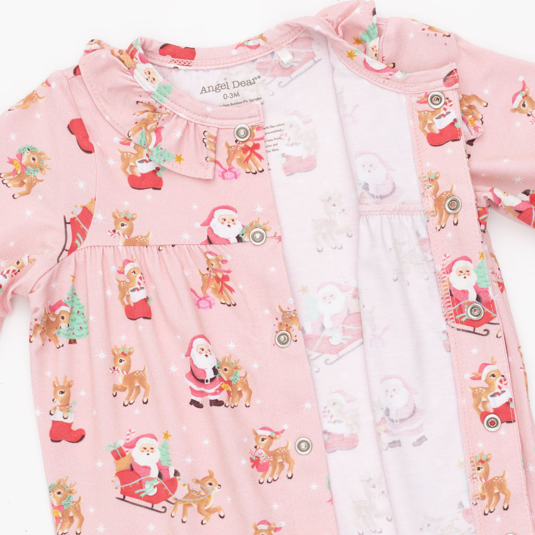 Angel Dear Vintage Reindeer & Santa Ruffle Collar Romper